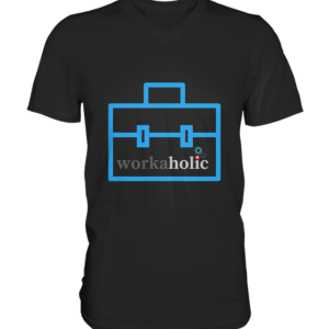 workaholic Mens Organic V-Neck Shirt