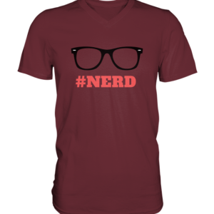 nerd Mens Organic V-Neck Shirt